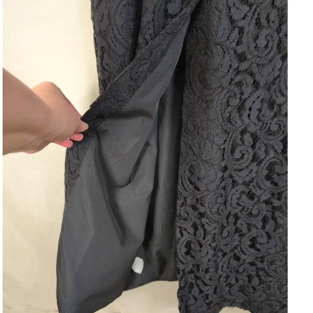 J.Crew Selina black sheer lace maxi dress Size 6 Whimsigoth Coquette Romantic